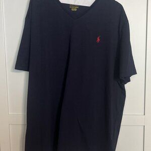 Classic Fit Jersey V-Neck T-Shirt Ralph Lauren - Men's XL - Ink (black)